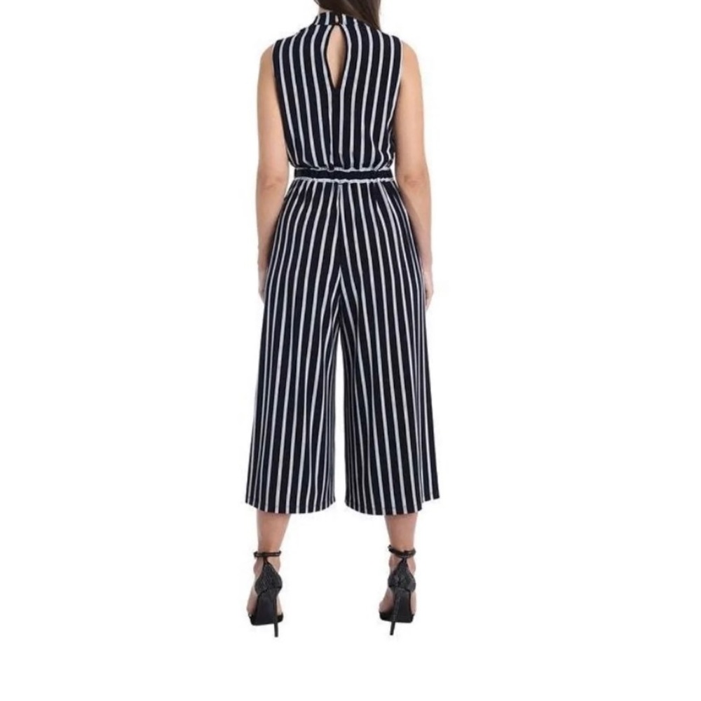 NWT Sandra Darren  Navy White Jumpsuit Size XL - Picture 3 of 8